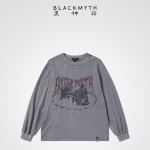 Black Myth Wukong Prints Loose Cotton Long Sleeve T-Shirt